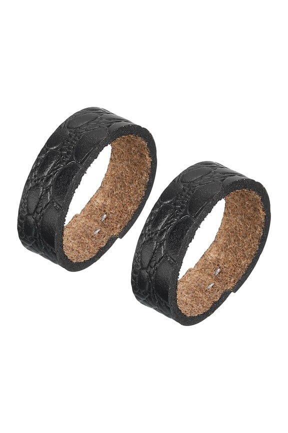 2Pack Leather Belt Loop Keepers, Fits 3.5cm Width Belt Strap Buckles (Black)