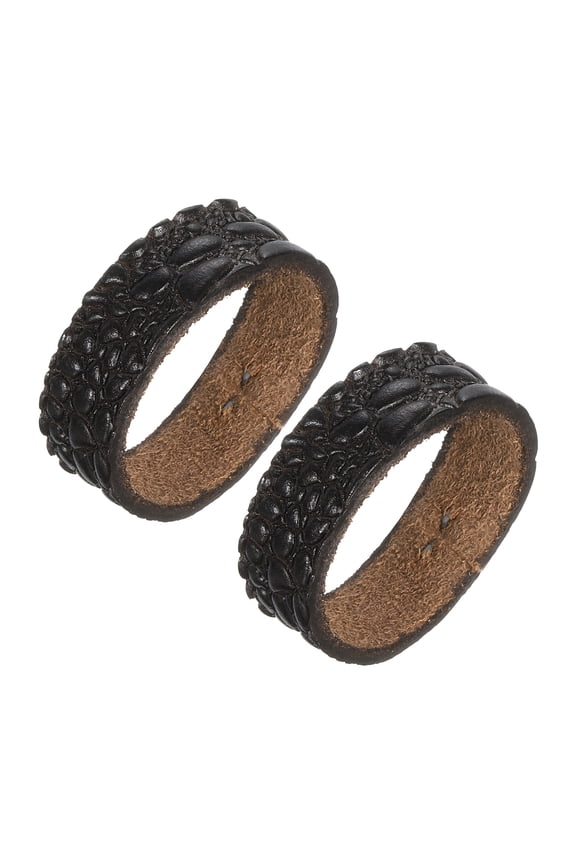 2Pack Leather Belt Loop Keepers, Fits 3.5cm Width Belt Strap Buckles (Coffee)