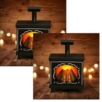 2Pack Led Miniature Luminous Fireplace Lights Home Interior Decoration Ornament Doll Furniture Black Red White Desktop Ornament Home Decor