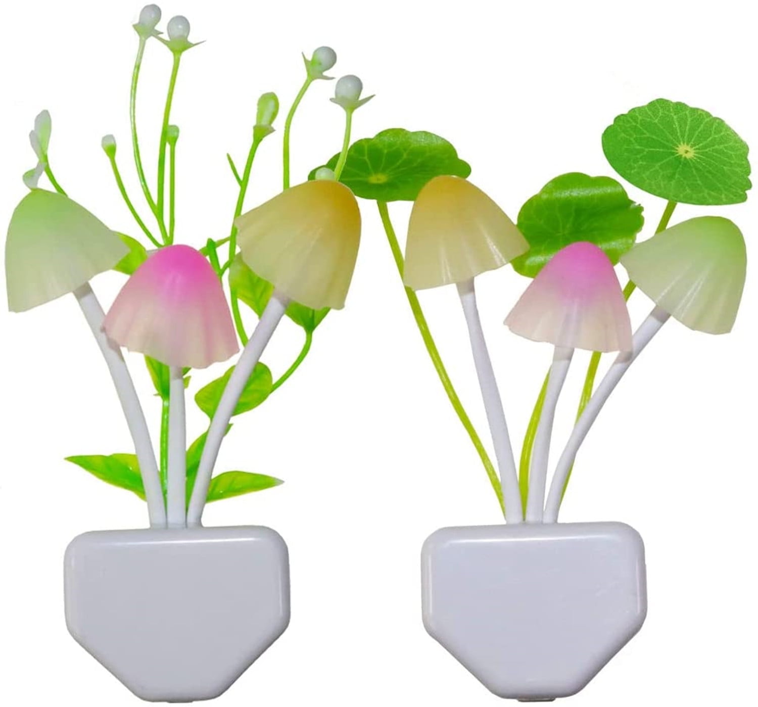 2Pack Led Sensor Night Light Plug-in Wall Lamps Color Changing,Mushroom Night Lights for Kids Adults Stocking Stuffers Ideas