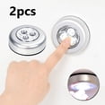 thumbnail image 1 of 2Pack Led Touch Push Light Self-Stick on Click Battery Button Spot Lights, 1 of 7