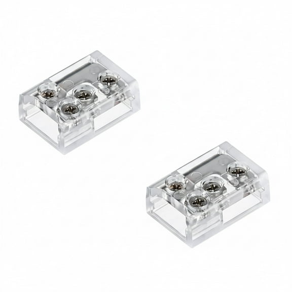 2 Pack 2 Pin 10mm LED Strip Light Connectors UL Listed, T & L Shape Two-in-One Design, Strip to Strip Corner Connection Transparent Gapless Solderless Unwired Clips