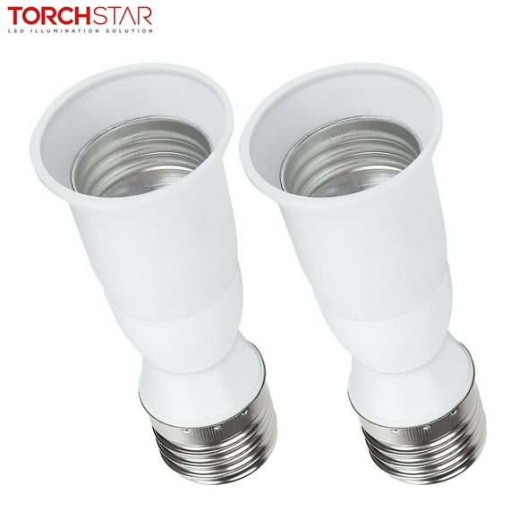 2Pack Light Bulb Extender Socket, E27 to E27 Extender Adapter, Indoor Flood Light Bulb Adapter, Fits LED/CFL Light Bulbs