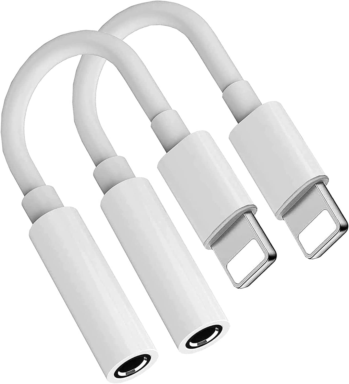 2Pack Lightning to 3.5mm Female Headphone Jack Adapter, [Apple MFi Certified] Lightning to Aux