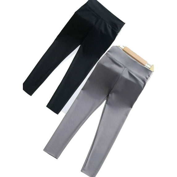 2Pack Little Girls Yoga Leggings Big Kids Footless Tight Legging Teen Skinny Running Fitness Dances Pants 7-13Y