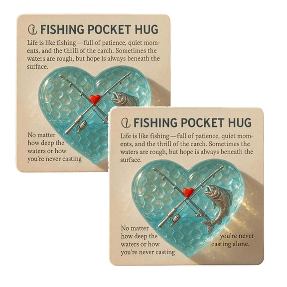 2Pack Lover Pocket Hug Keepsake With Sea Glass Heart And Inspirational Card For Anglers Fishermen And Dad 1Pc Desktop Ornament Home Decor