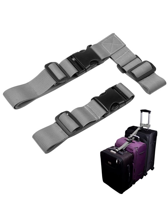 2Pack Luggage Connector Straps for Suitcases, Adjustable Attachment Belts to Secure 2 Bags Together for Easy Travel, Heavy Duty Suitcase Straps Accessories(1.5'' Width Medium Size)