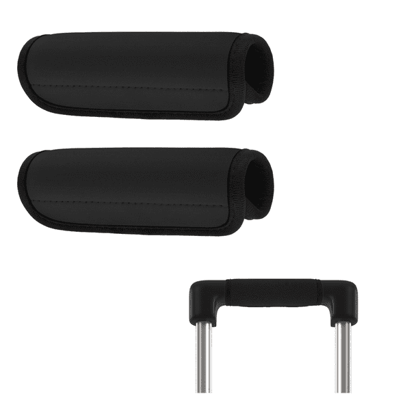 2Pack Luggage Handle Wrap For Suitcase Travel Essential Bright Black Color Soft Luggage Identifiers For Suitcases Neoprene Material Comfortable Suitcase Handle Wraps For Suitcase For Traveling