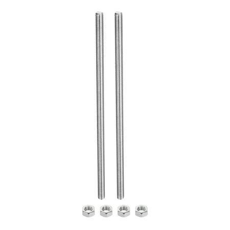Uxcell 2 pack M10 x 250mm Fully Threaded Rod with 4 pack Hex Nuts 1.5mm Thread Pitch 304 Stainless Steel