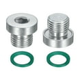 thumbnail image 1 of 2 Pack M10x1 Inner Hex Head Pipe Fitting Plug, Universal Carbon Steel Thread Socket Plug with Green O-Ring for Terminate Pipe Ends or Replacement Drains, 1 of 6