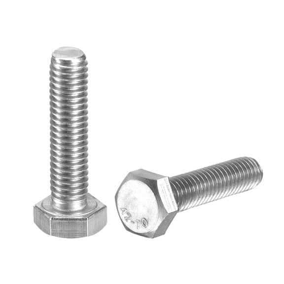 2Pack M6-1 x 25mm Left Hand Hex Head Bolt, 304 Stainless Steel Reverse Fully Threaded  Fastener Screws Bolts for Machinery, Automobiles and Construction