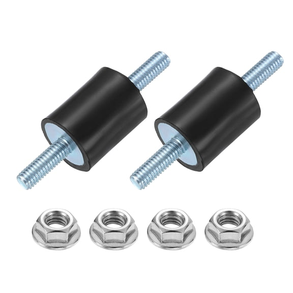 2Pack M6 x 18mm Rubber Mounts, 25 x 20mm Rubber Vibration Isolator with Nuts