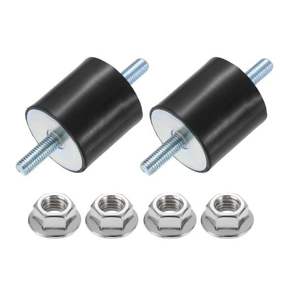 2Pack M8 x 23mm Rubber Mounts, 40 x 40mm Rubber Vibration Isolator with Nuts