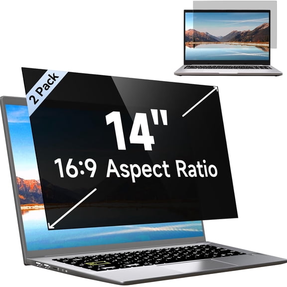 2Pack Magnetic 13.3 Inch Laptop Privacy Screen 16:9 Aspect Ratio, Removable Anti-Blue/Glare Protector Film, Anti Spy Desktop Security Private Filter 13.3in