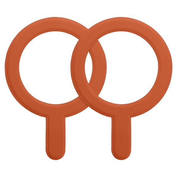2Pack Magnetic Adapter Ring, Leather Magnetic Sticker Ring, Orange