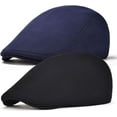 thumbnail image 1 of 2Pack Men Cotton Newsboy Cap Soft Fit Cabbie Hat, 1 of 7