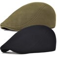 thumbnail image 1 of 2Pack Men Cotton Newsboy Cap Soft Fit Cabbie Hat, 1 of 7