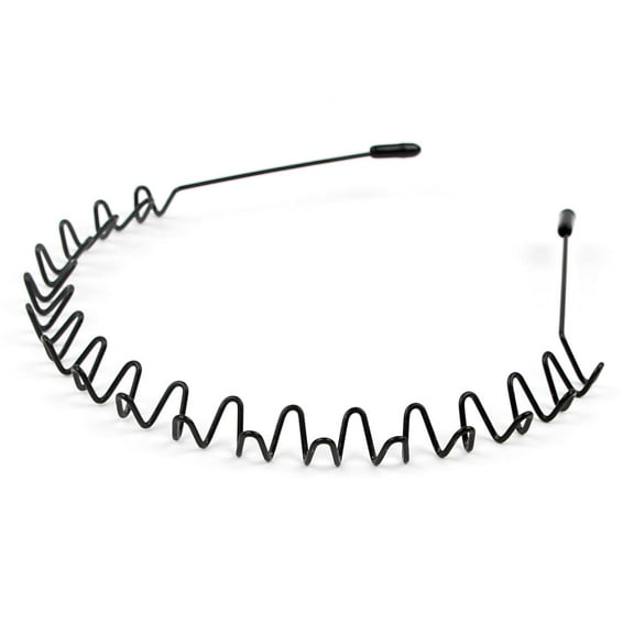 2Pack Metal Hair Band for Men Headband ,Women Hair Bands, Men Unisex Black Wavy ,Spring Outdoor Sports Headbands for Men's Hair Band Hoop Elastic Non Slip Head Band