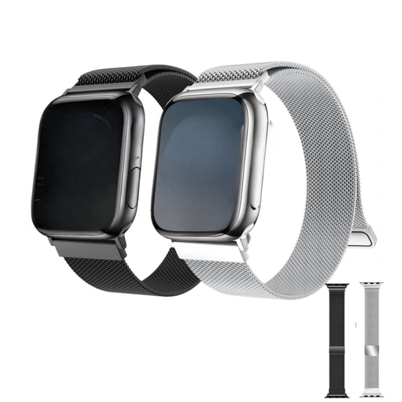 2Pack Milanese Loop for Apple Watch Band 42MM 44mm 45mm 49mm( S10 46mm) iwatch band Women Men,Stainless Steel Mesh Magnetic Strap for Apple watch Ultra/2 Series 9 8 7 6 5 4,SE 2nd Generation