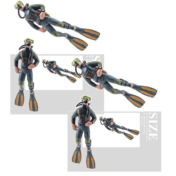 2Pack Miniature Diver Figurines Models People Set Mini Swimmers Figurines Diver Toy Figures Decor Desktop Ornament Home Decor