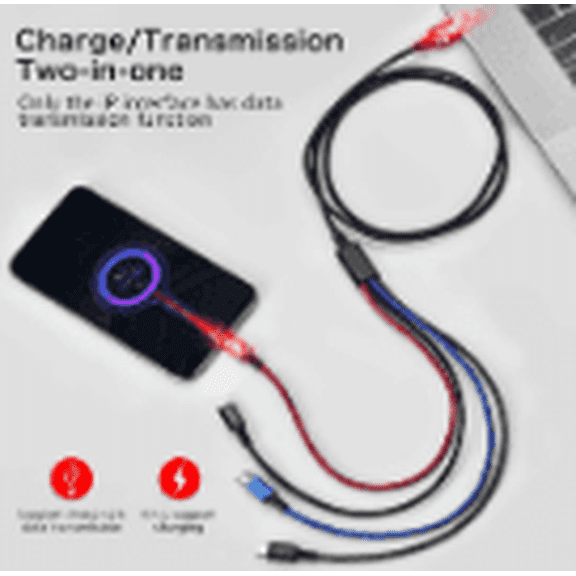 2Pack Multi Charging Cable, 4A Multi Charger Cable Braided 4 in 1 Charging Cable Multi USB Cable Fast Charging Cord for Cell Phones