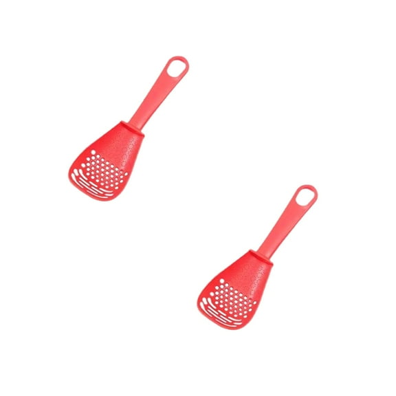 2Pack Multifunctional Kitchen Cooking Spoon Heat Kitchen Utensils Slotted Spoon Small Silicone Spoon For Cooking Draining Mashing Grating Separating Cooking Utensils Home Decor