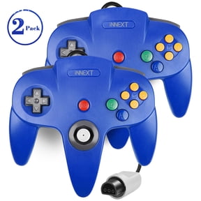 2Pack N64 Controller, Luxmo Classic Retro Wired Controllers Gamepad Controller Joystick for N64 Console Video Games System(Blue)