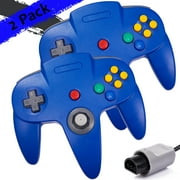 2Pack N64 Controller, iNNEXT Classic Retro Wired Controllers Gamepad Controller Joystick for N64 Console Video Games System Blue