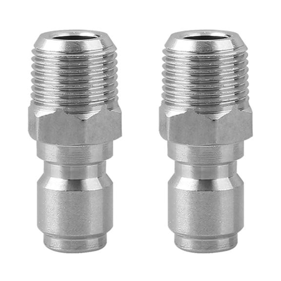 2Pack NPT 3/8 Inch Pressure Washer Coupler Quick Connect Plug Male 3/8 Quick Connect Fittings Pressure Washer Adapters
