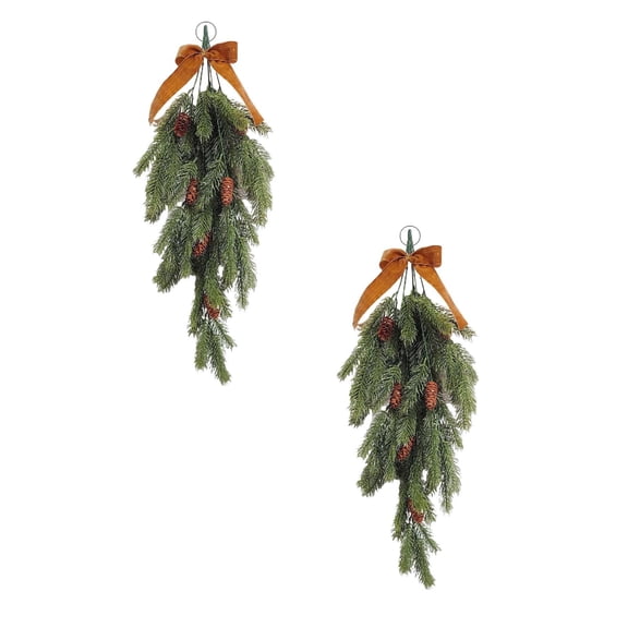 2Pack Needle Hanging Teardrop Vine For Festive Holiday Artificial Flowers Home Decor