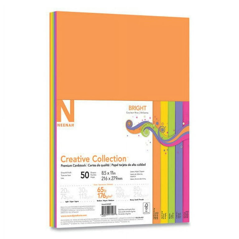 Neenah Paper Creative Collection Premium Cardstock, 65 lb, 8.5 x 11, Black,  50/Pack (24374455)