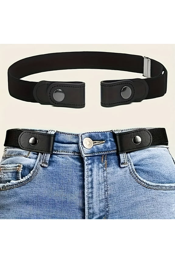 2Pack No Buckle Invisible Elastic Stretch Belt for Men/Women Fits waist 24-40in Father Day Gift