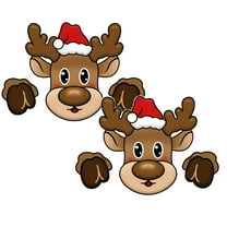 2Pack Occasion Christmas Festivity Outdoor The Decoration Snowman Peeker Fence Santa To Home Decor Fence Garden Yard Christmas Decoration Christmas Shooting Props Home Decor