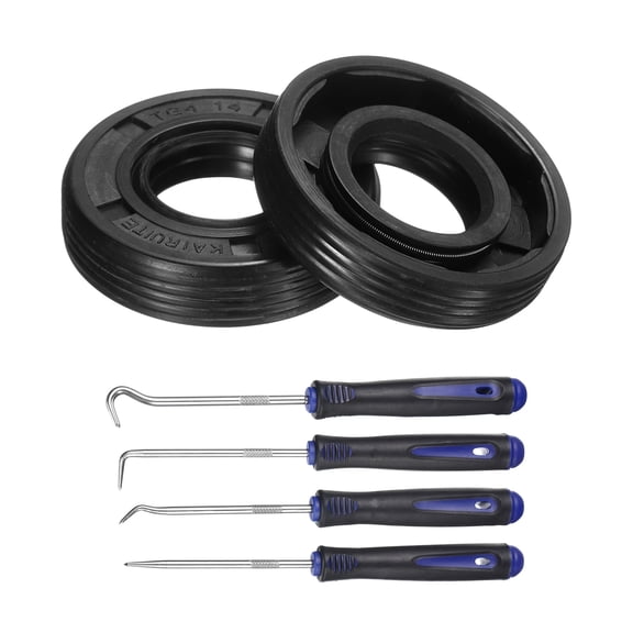 2Pack Oil Seal, 14x28x7mm TC Nitrile Rubber Double Lip Cover with Hook Kit
