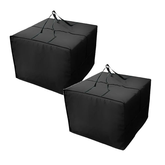 2Pack Outdoor Cushion Storage Bag Patio Cushion Storage Cover With Zipper And Handles Large Outdoor Storage Cover Square For Seat Furniture Pillow Christmas Tree 32 X 32 X24 Inches
