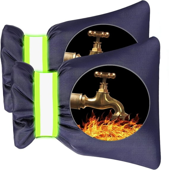 2Pack Outdoor Faucet Covers for Winter - Pro 6.7"W x 8.3"H Outdoor Water Faucet Covers Socks for Winter Freeze Protection Pipe Insulation Reusable Waterproof Insulated Spigot backflow Cover,Blue