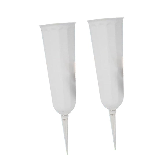 2Pack Outdoor Memorial Vases for Graveside Features Artificial Flowers Fixing Flower Holder Vase Plastic Base