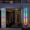 thumbnail image 1 of 2Pack Outdoor Wall Lights, Long Outdoor Modern Led Wall Light, Waterproof Ip65 Warm/RGB 110v Outdoor Garage Lights Wall Mount Frosted White Acrylic Exterior Light Fixture for Patio (Black, 60in), 1 of 12