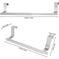 2Pack Over Door Towel Rail Holder, Towel Rack for Cabinet Retractable Stainless Steel Kitchen Over Cabinet Towel Bar Rack Shelf No Drilling