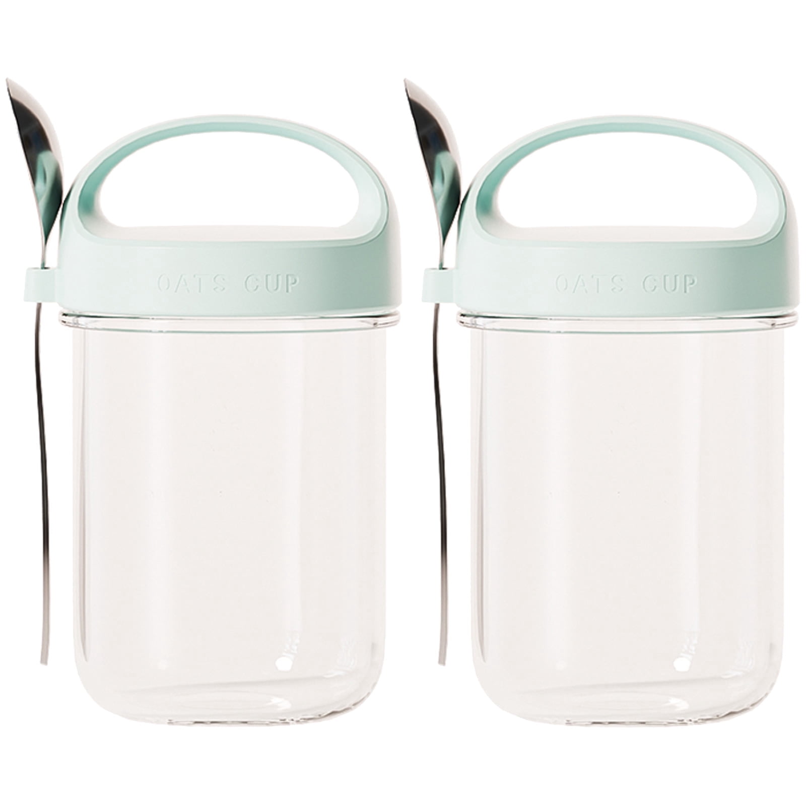2Pack Overnight Oats Containers with Lids and Spoons,14 oz Airtight ...