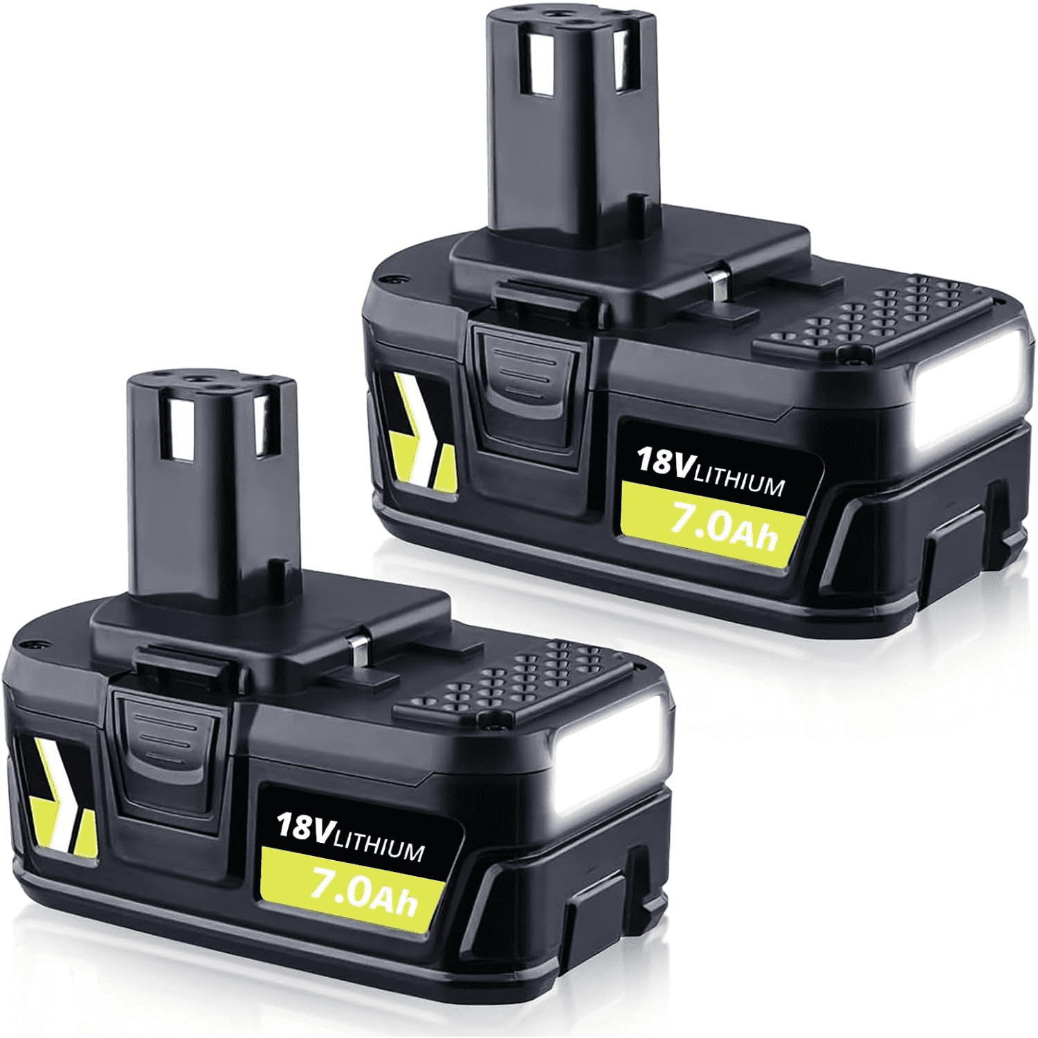 2Pack P108 7.0Ah Battery Compatible with Ryobi 18V Battery Replacement for Ryobi Batteries 18V Lithium P108 P102 P105 P107 P109