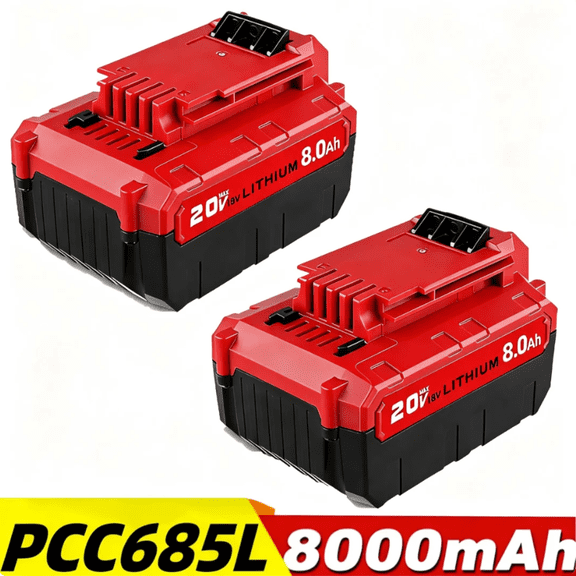 2Pack PCC685L 8.0Ah Replacement for Porter Cable 20V Lithium-ion Battery PCC680L PCC685LP PCC640 Compatible with Porter Cable 20V Cordless Power Tools