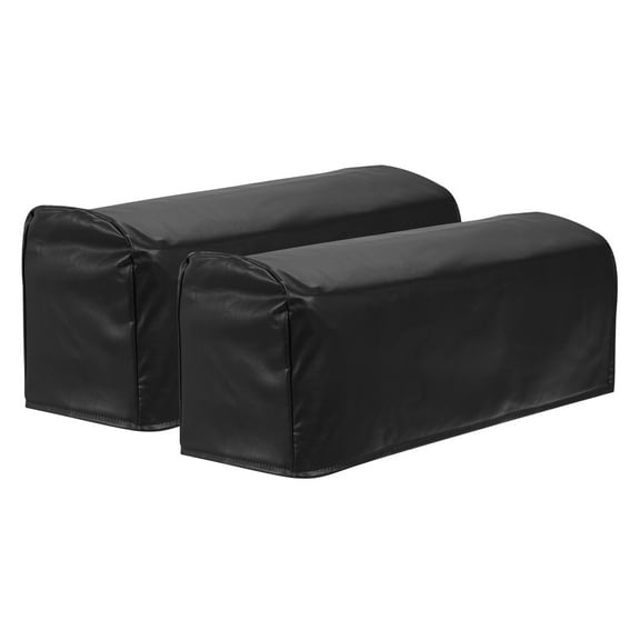 2Pack PU Leather Armrest Covers, Stretch Arm Slipcovers, Black