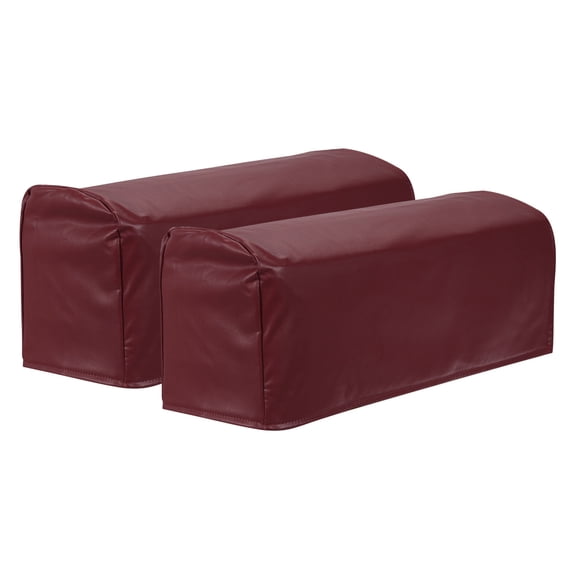 2Pack PU Leather Armrest Covers, Stretch Arm Slipcovers, Dark Brown