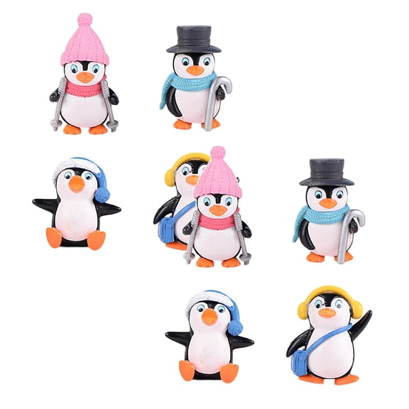 2Pack Penguin Doll Cute Winter Penguin Figurine Suitable For Micro Decoration Desktop Ornament Home Decor