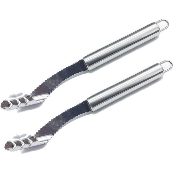 2Pack Pepper Corer Tool & Zucchini/Cucumber Corer Newness Stainless Steel Core Deseeder Kitchen Tool with Serrated Slice and Rubber Handle For Roasting Poppers - Kitchen and BBQ Accessories
