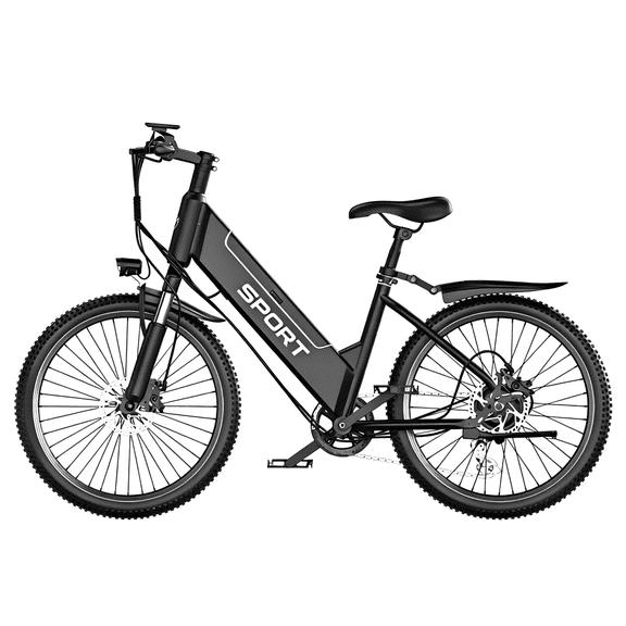PostJoy F26 Electric Bike, 1200W Peak Motor,26" Tire 55 Miles 25MPH Electric Mountain Bike, 512Wh Battery Electric Bicycle for Adults 7 Speed, UL2849
