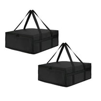 2Pack Pizza Bags For Transport 15.75X15.75X5.91 Inch Insulated Non Woven Cloth Pizza Bag For Outdoor Picnic Closure Bags & Lids & Boxes Home Decor