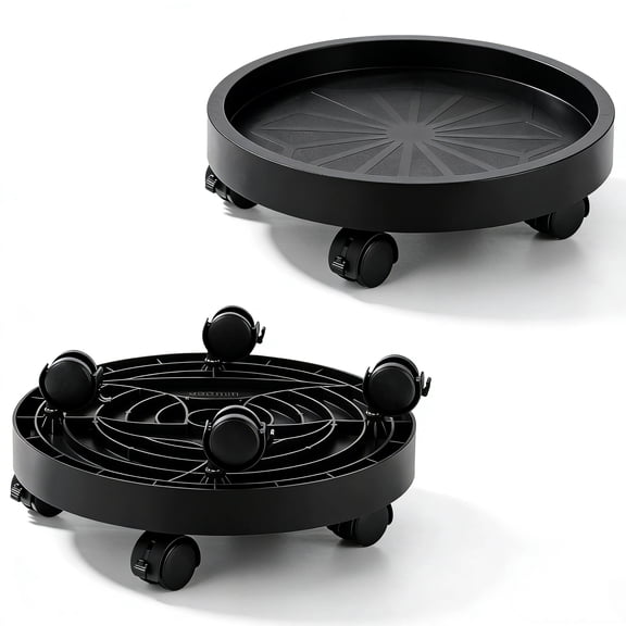 Plant Caddy with Wheels, Heavy-Duty Plant Dolly with 150 lbs Capacity, 360 Lockable Wheels for Large Plant Pots, Plant Stand for Indoor and Outdoor Use, Black