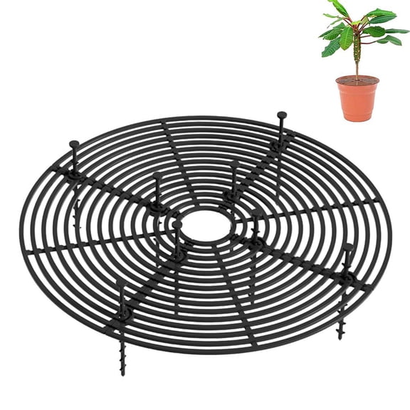 2Pack Plant Pot Grid, Cuttable Flower Pot Soil Cover Protectors with Deep Stakes, Dogs, Cats Digging Stopper, Plant Grid Pot Cover, 30cm/11.8in Diameter